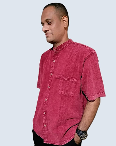 Camisa para hombre color granate